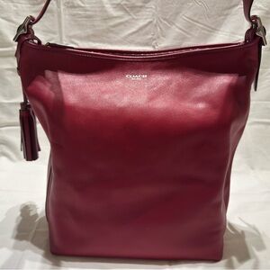 Large Coach Red Leather Tote Bag 19893